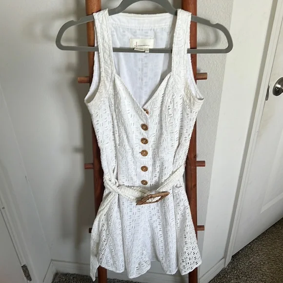 Anthropologie Pants Jumpsuits Anthropologie White Belted